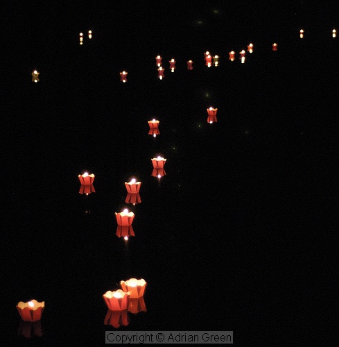 Floating candles during the festival of light, Hoi An