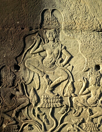 Apsara (dancer) at The Bayon,  Angkor Complex, Cambodia