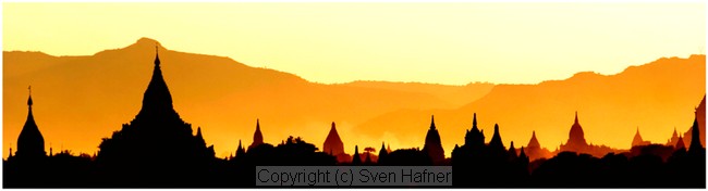 Pagodas at sunset, Bagan