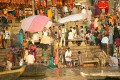 The Ganges river, Varanasi - soon after sunrise and the Bathing Ghats are altready teeming