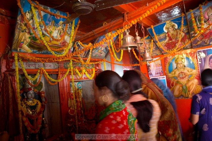 Small, rather dark and crowded temple, Varanasi