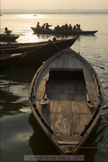 Boats on the Ganges at dawn, Varanasi