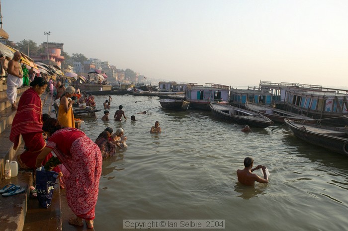 The Ganges river, Varanasi - bathing in the sacred waters in the early morning