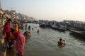 The Ganges river, Varanasi - bathing in the sacred waters in the early morning