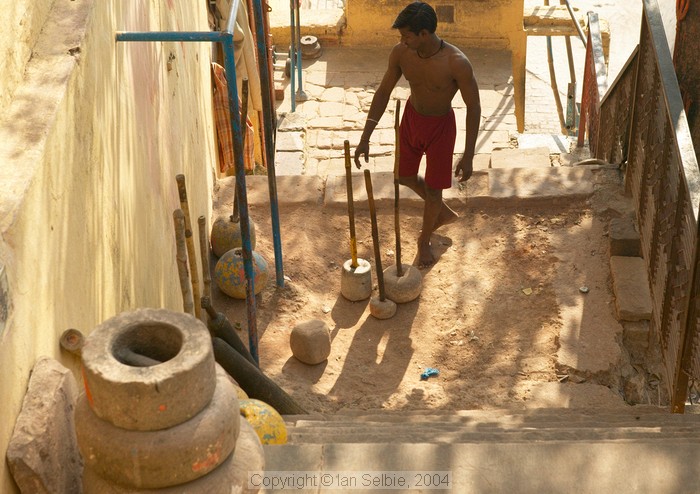 At the Akhara (Traditional Gymnasium)