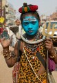 Dressed up as Shiva on the way to the ghats to collect money